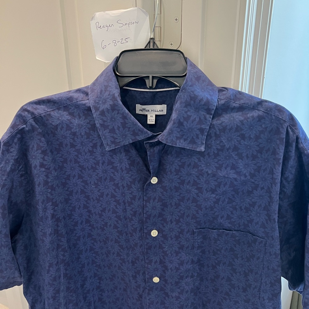Peter Millar Blue Casual Button Down Shirt